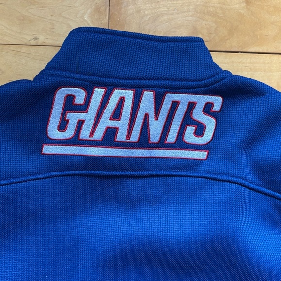 New York Giants Quarter Zip Pullover Mens Size Medium NFL Team Apparel Blue Gray - Picture 6 of 6